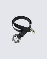 Vintage Wave Design PU Belt with Alloy Buckle
