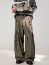 Pleated Wide Leg Casual Pants