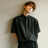 Stand Collar Short-sleeved Shirt