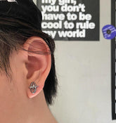 Oval Cross Earrings