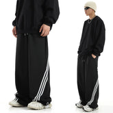 Wide-leg Striped Casual Sweatpants
