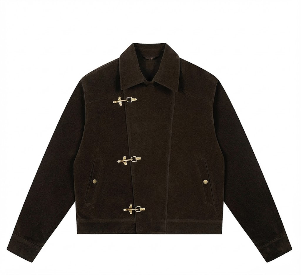 Suede Toggle Button Jacket
