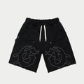Carpenter Distressed Shorts (Black )