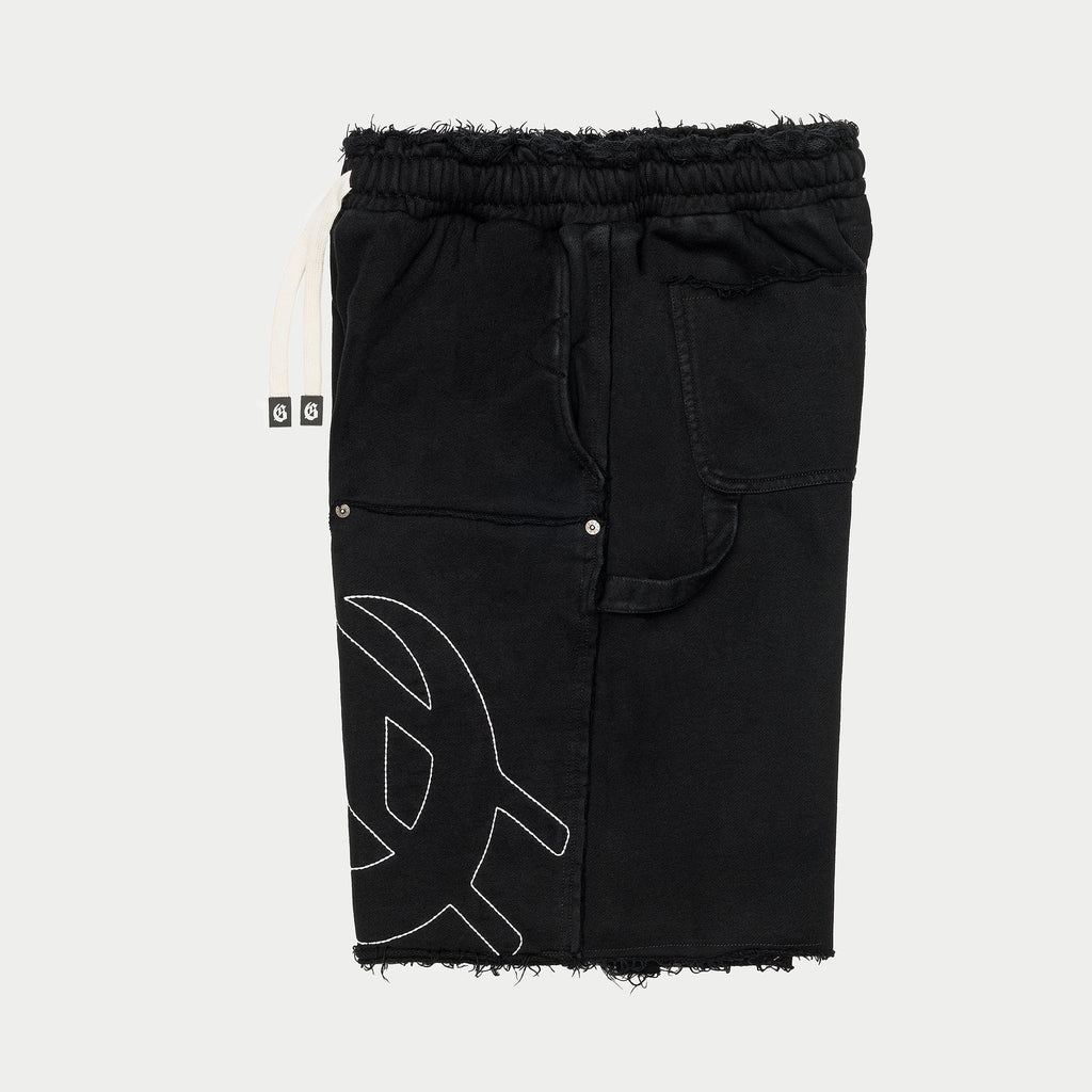 Carpenter Distressed Shorts (Black )