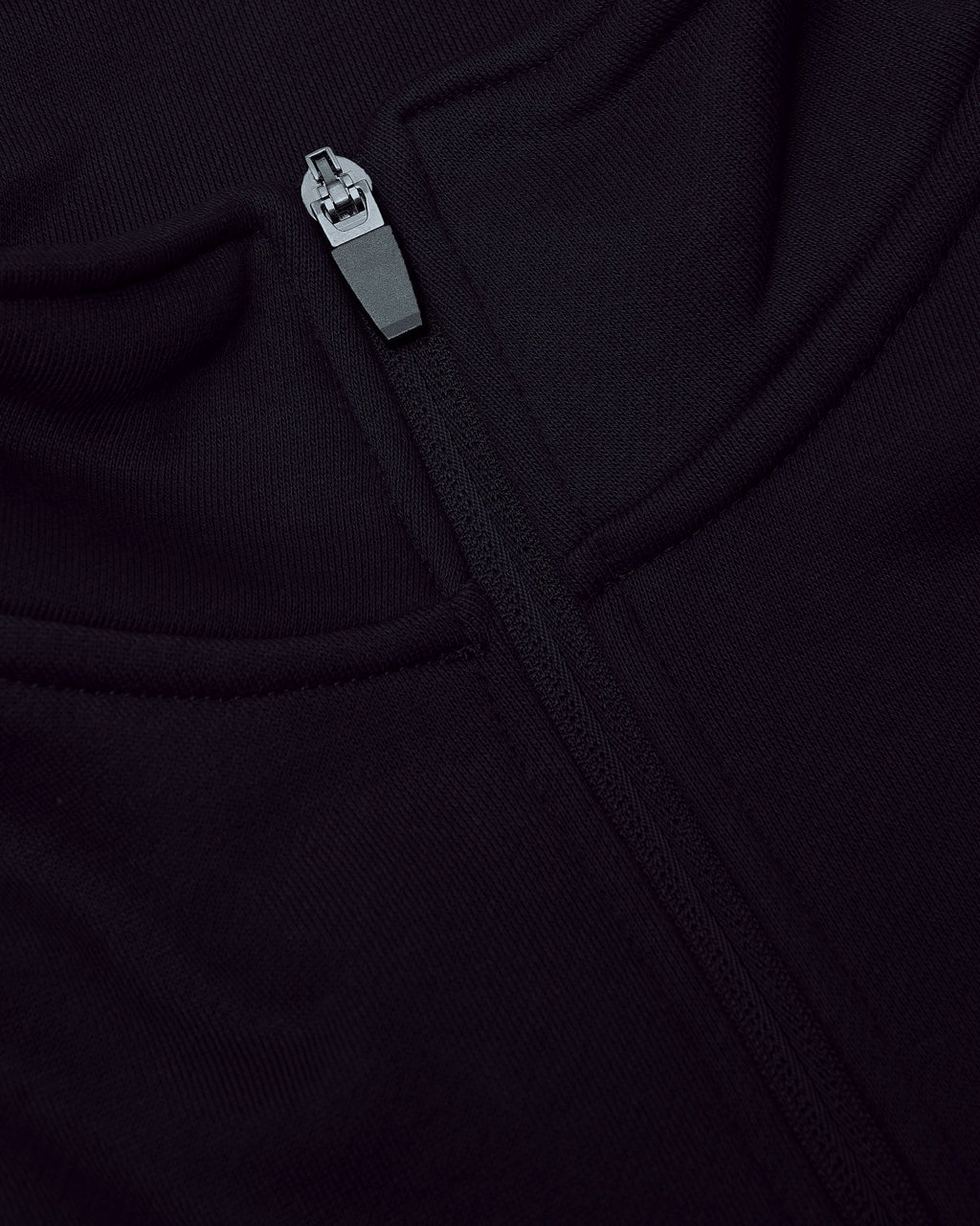 Black Quarter Zip Fleece Sweatshirt