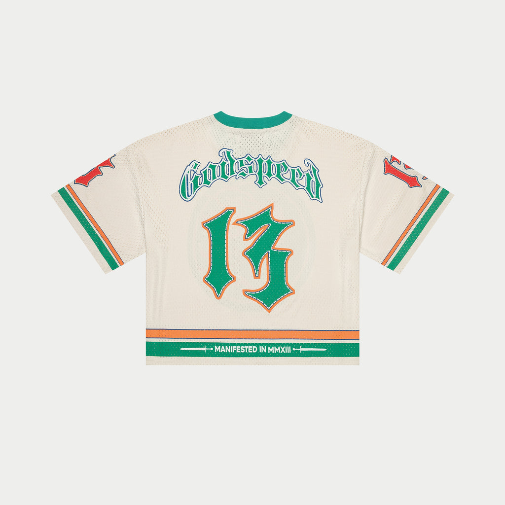 First Down Jersey (Bone/Teal/Orange)