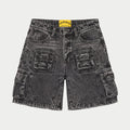 Octagon Cargo Denim Shorts (Grey Wash)