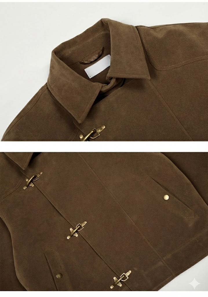 Suede Toggle Button Jacket