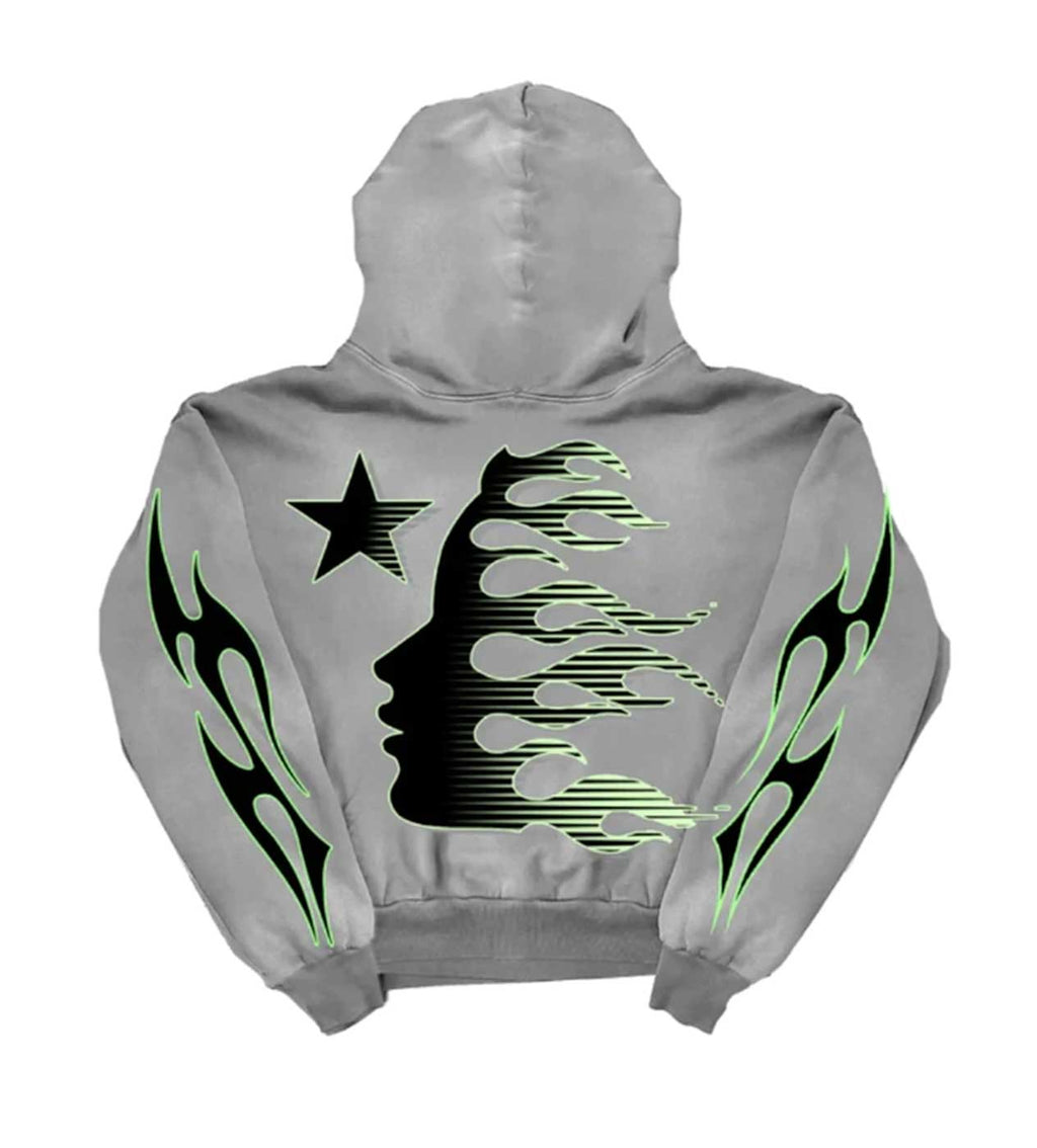 Hellstar Sport Logo Hoodie Faded Grey