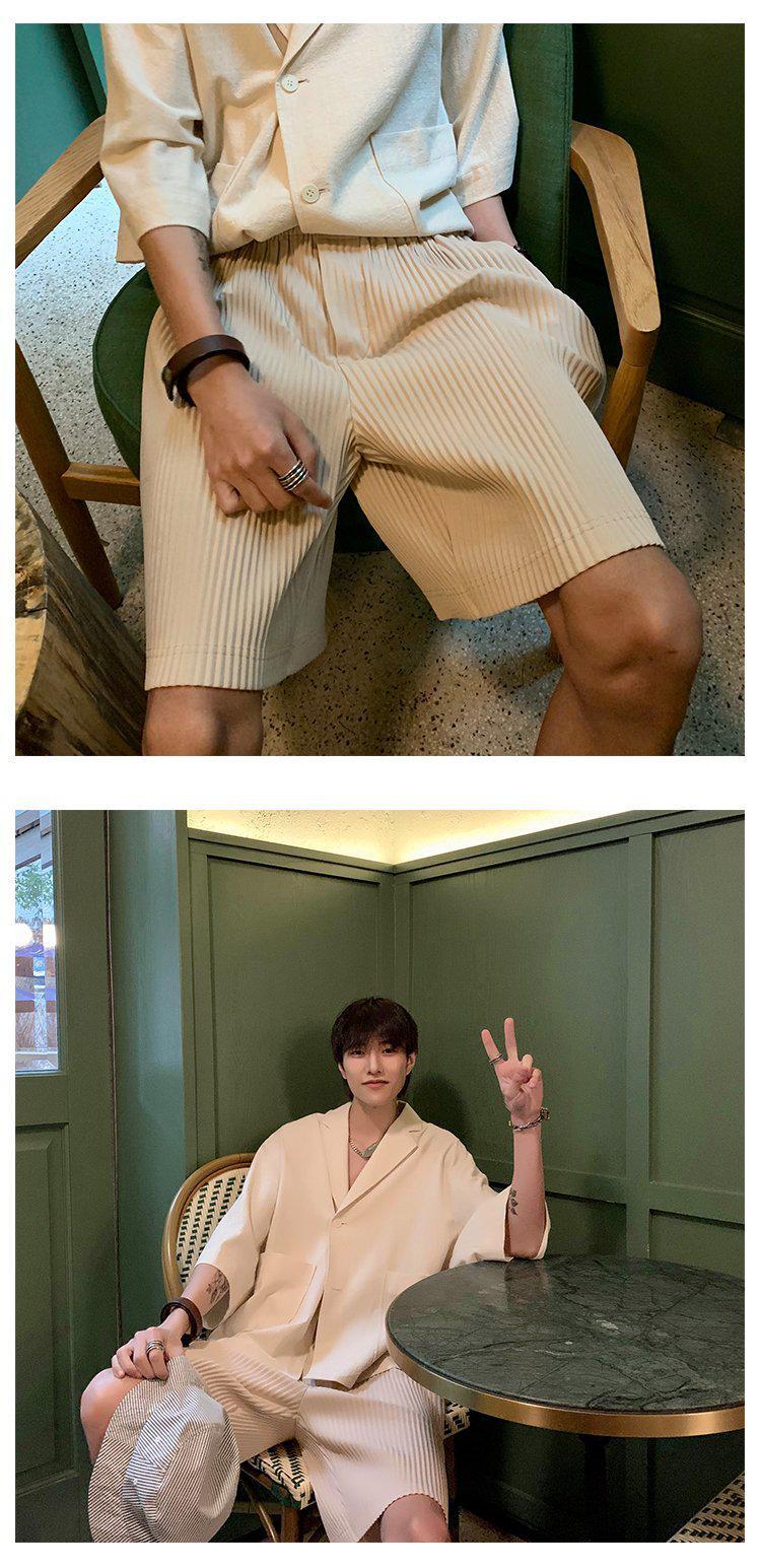 Long Pleated Shorts