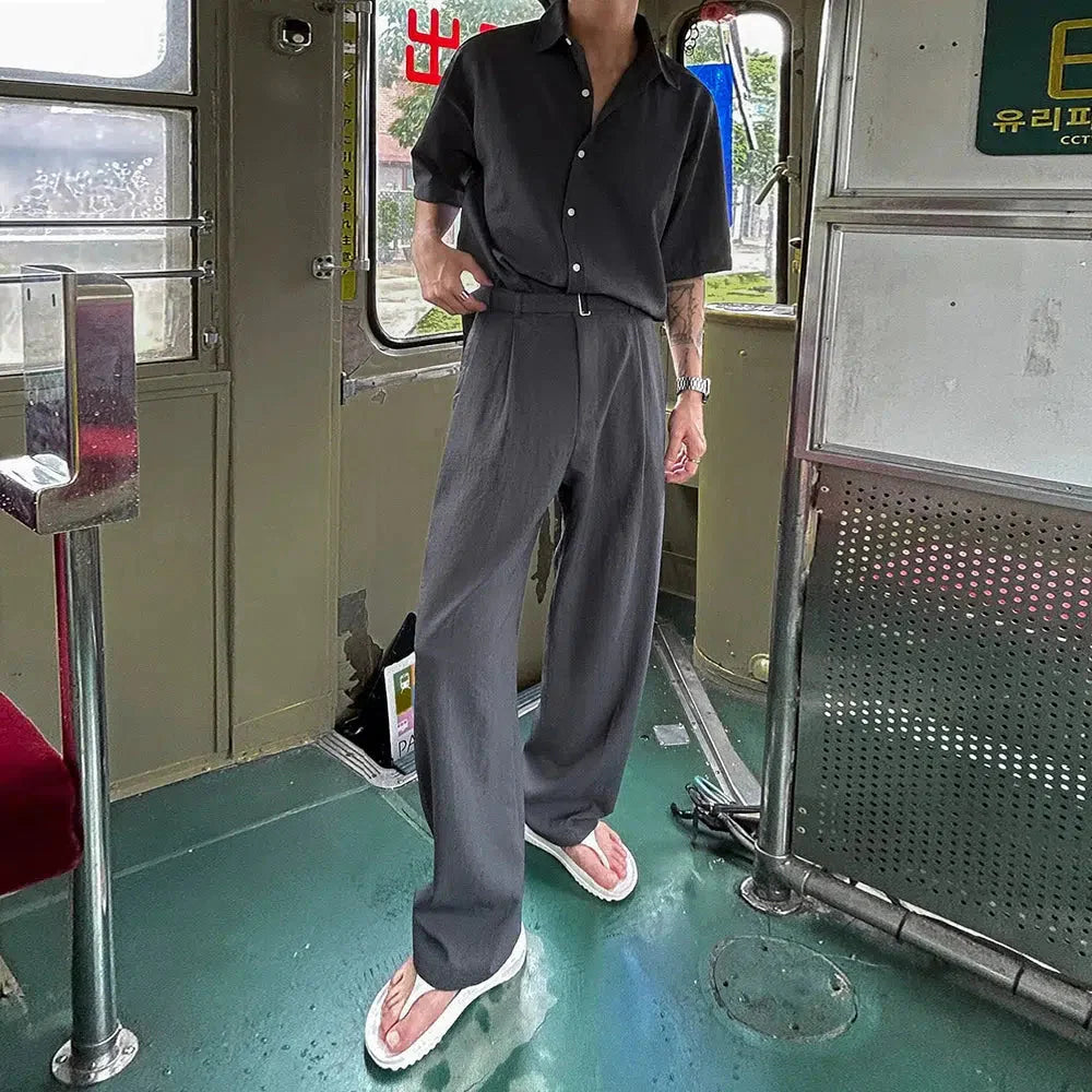 Loose Shirt and Straight Pants