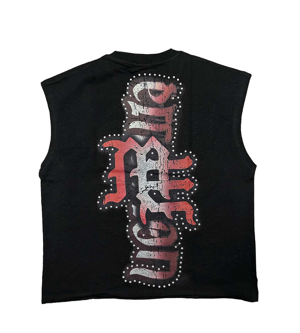Mixed Emotions Angel Sleeveless Tee Black