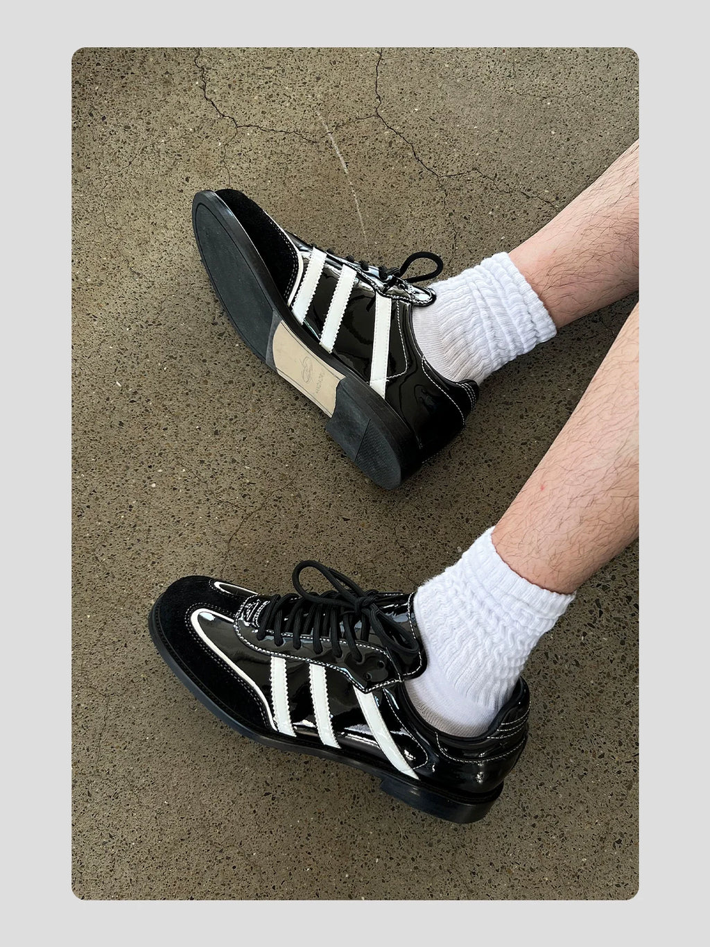 Retro Leather Stripe Commuter Sneakers