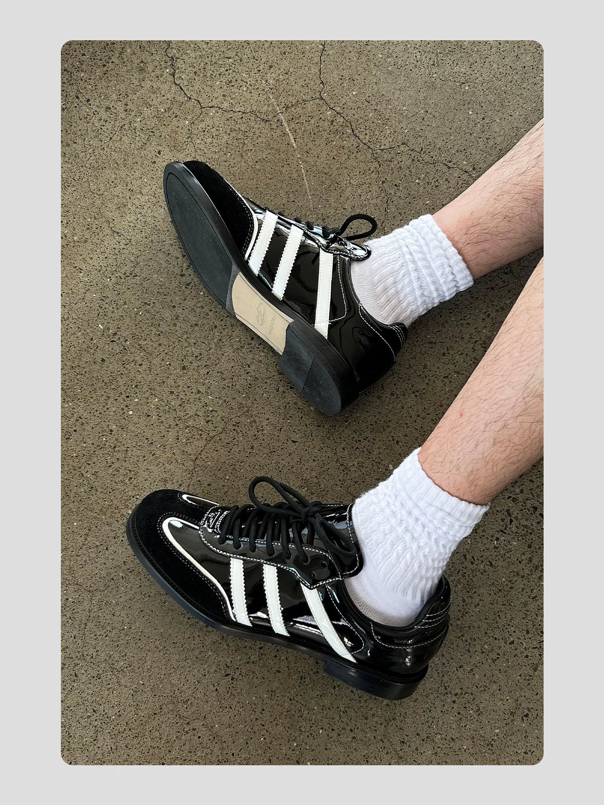 Retro Leather Stripe Commuter Sneakers