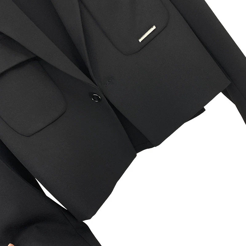 Loose Fit Short Blazer and Pants