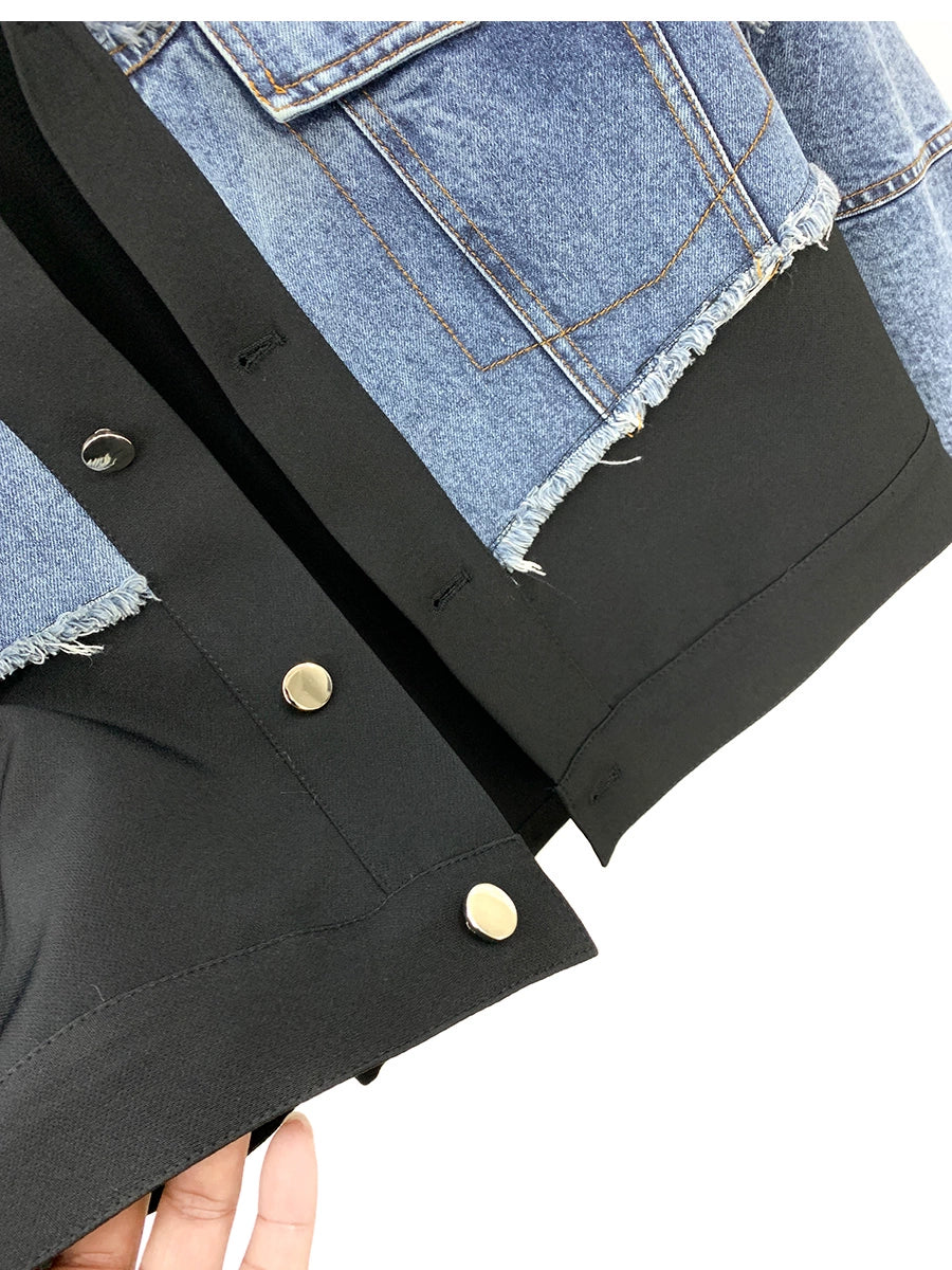 Denim Patchwork Jacket and Pants