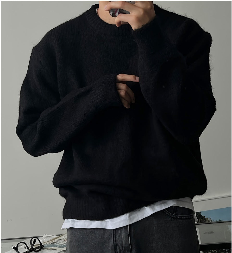 Round Neck Thick Knit Sweater