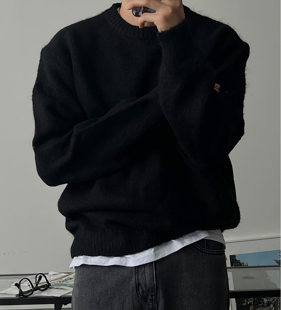 Round Neck Thick Knit Sweater