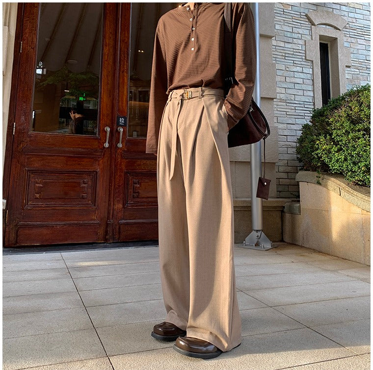 Straight Fit Wide-Leg Pants