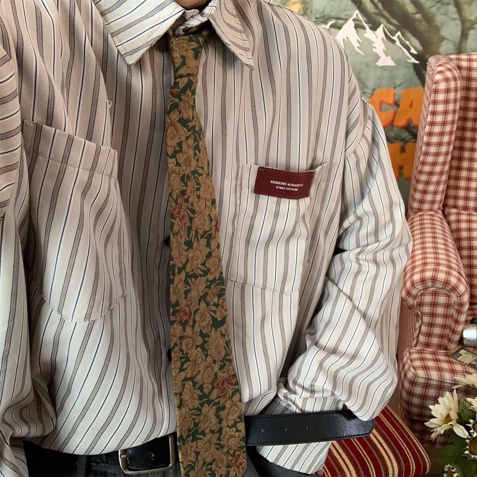 Retro Striped Long Sleeves Shirt