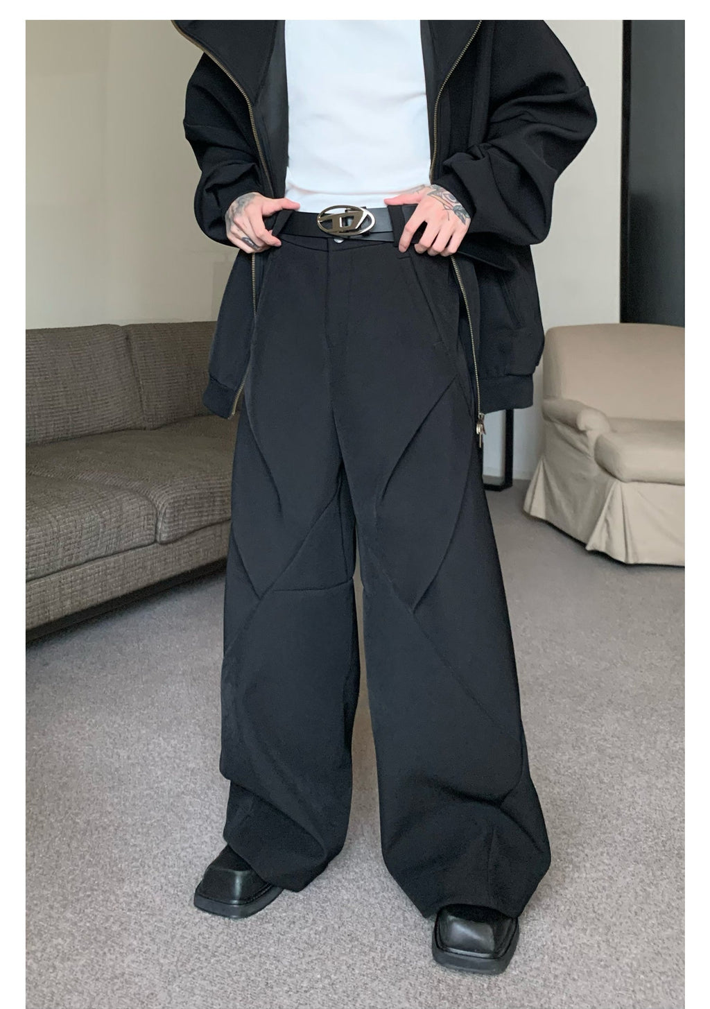 Wide Leg Mopping Pants