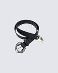 Vintage Wave Design PU Belt with Alloy Buckle