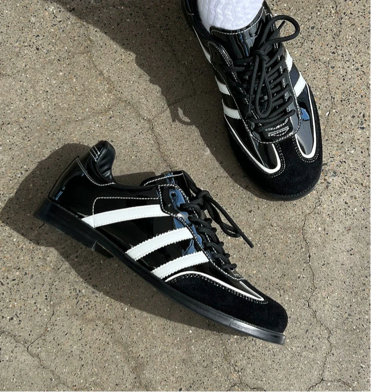 Retro Leather Stripe Commuter Sneakers