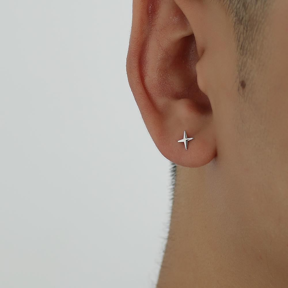 Four-Pointed Star Stud Earrings