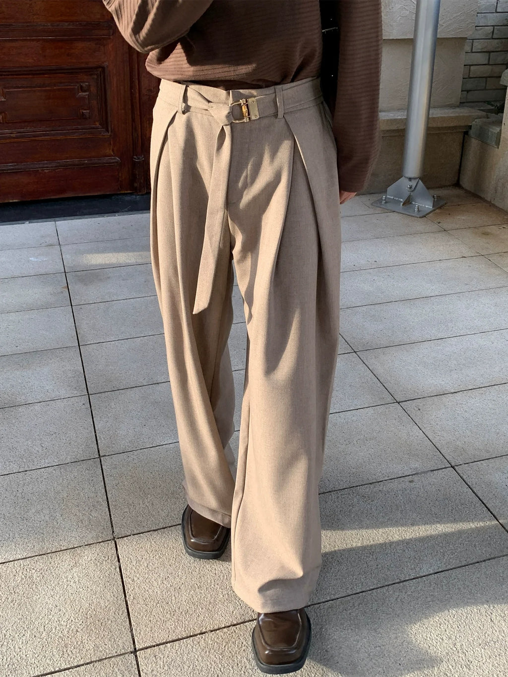 Straight Fit Wide-Leg Pants