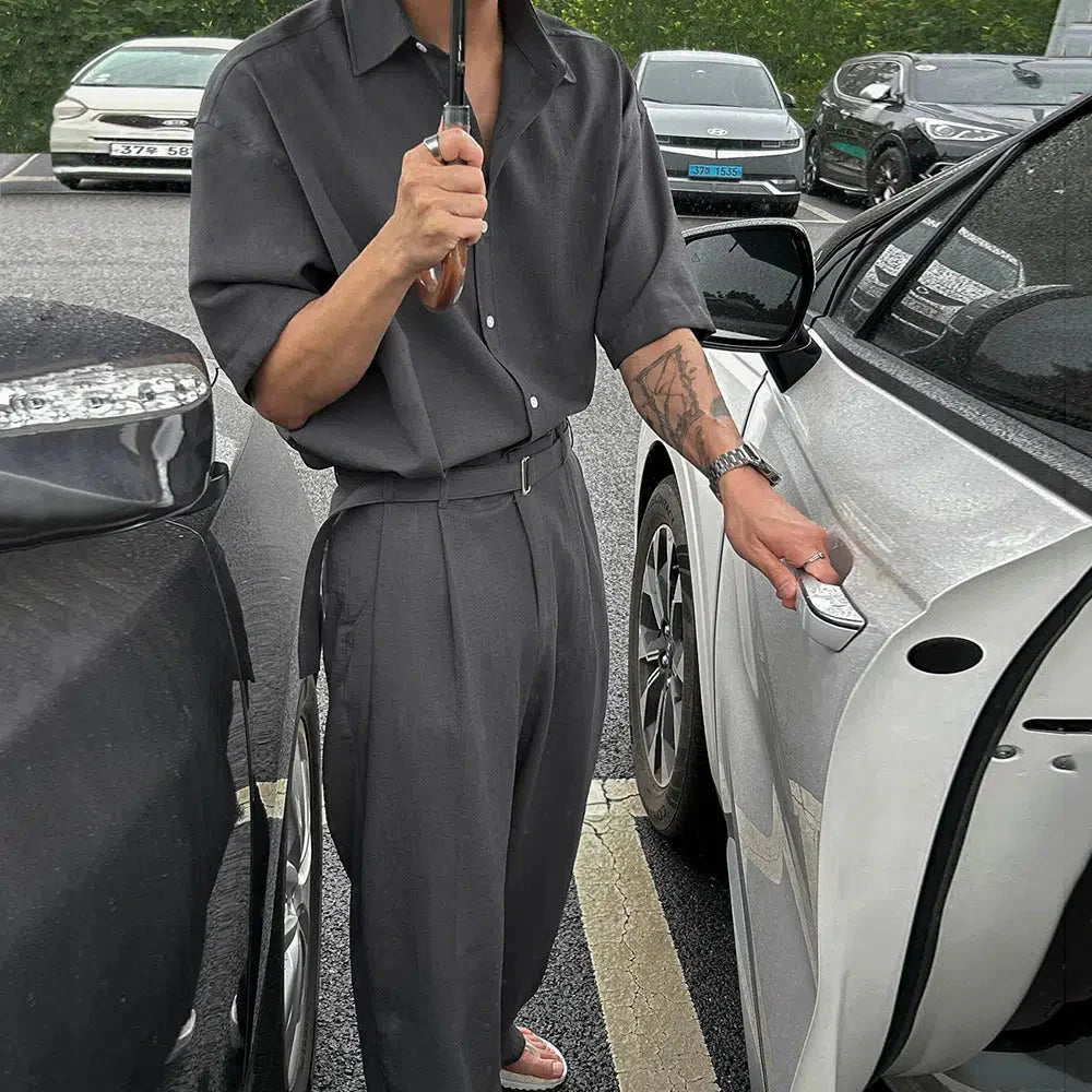 Loose Shirt and Straight Pants