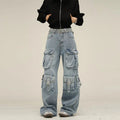 Retro Multi-pocket Cargo Jeans