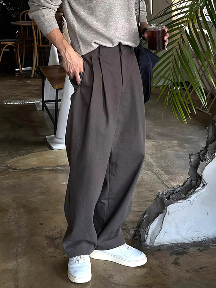 Wide-Leg Non-Iron Pleated Pants