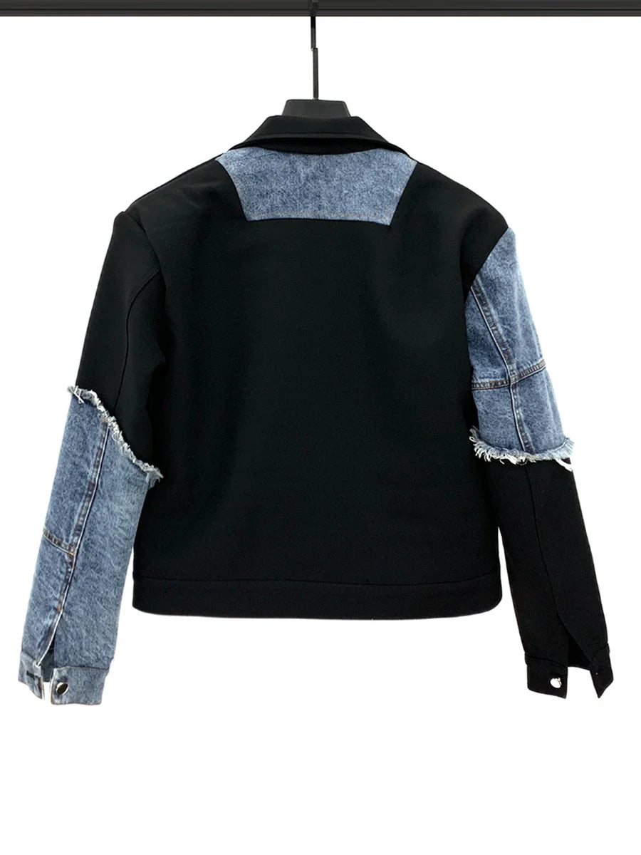 Denim Patchwork Jacket and Pants