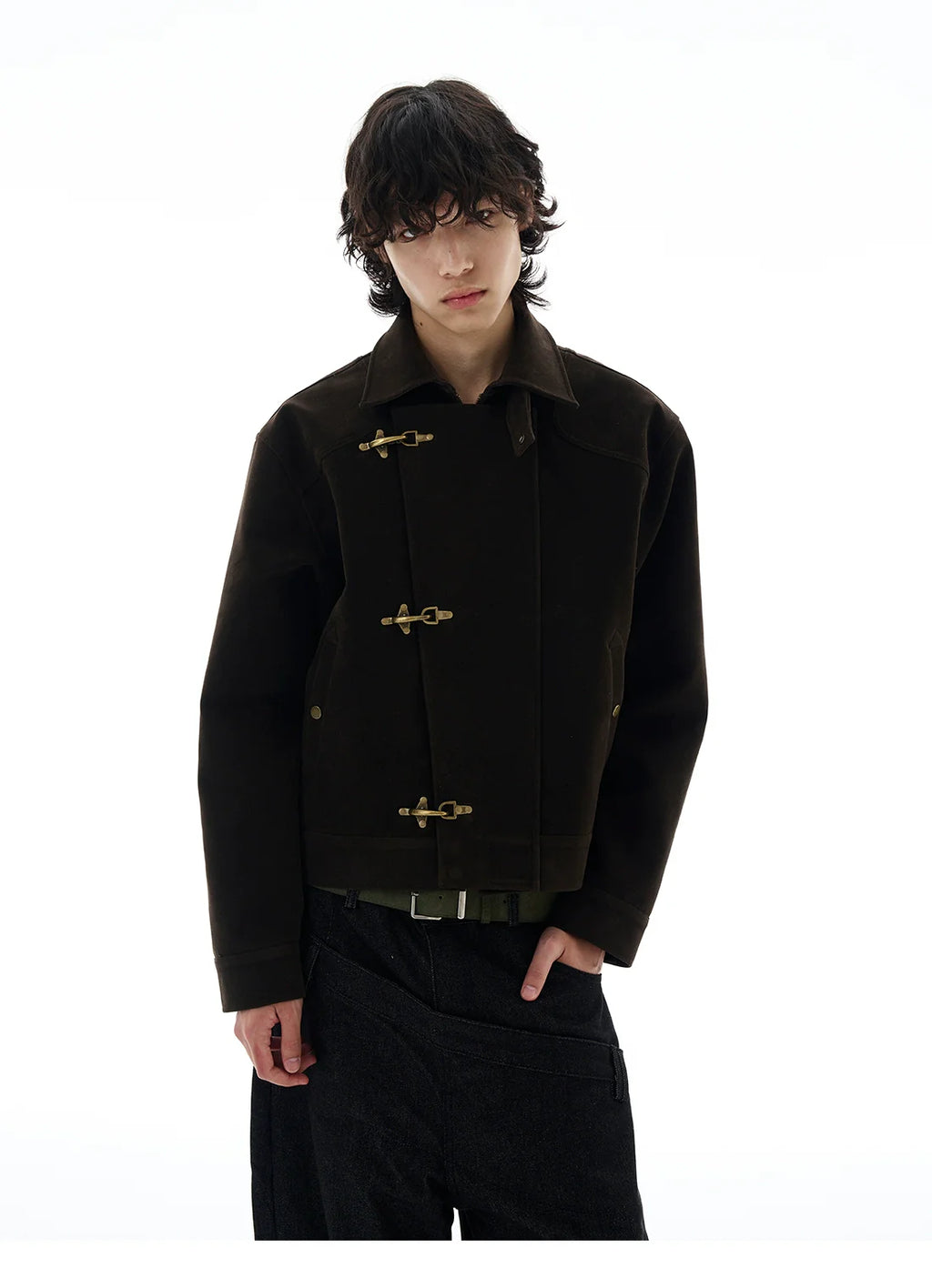 Suede Toggle Button Jacket