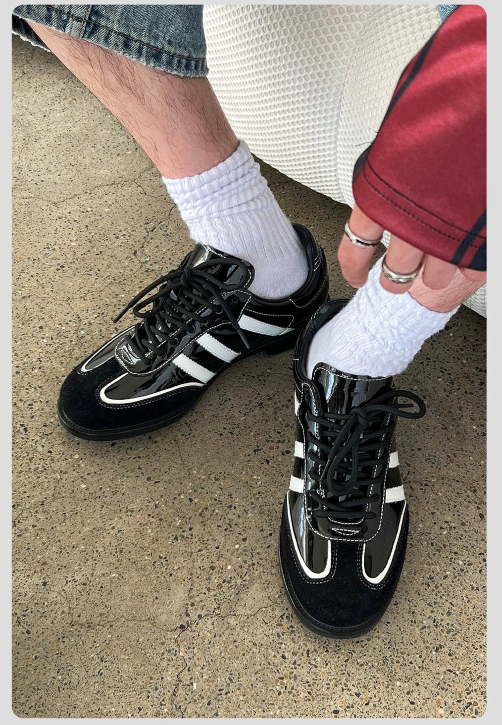 Retro Leather Stripe Commuter Sneakers