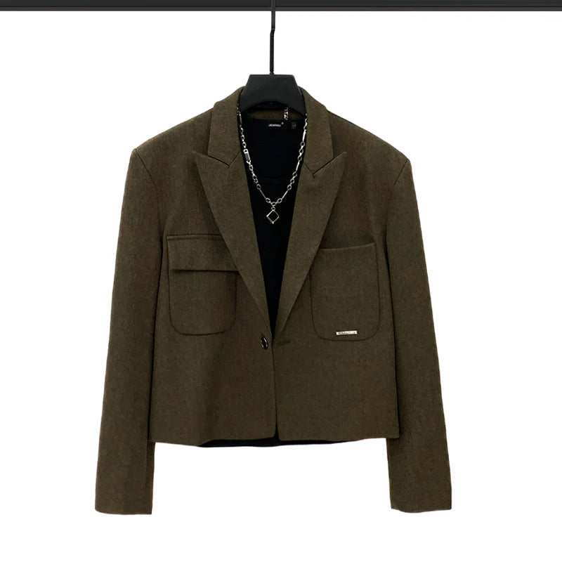 Loose Fit Short Blazer and Pants