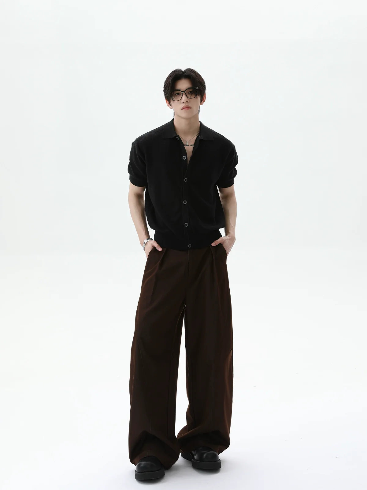 Front buttons Short Sleeve Knit Cardigan