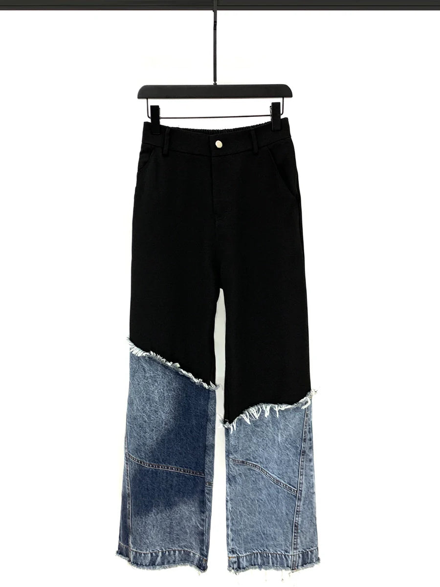 Denim Patchwork Jacket and Pants