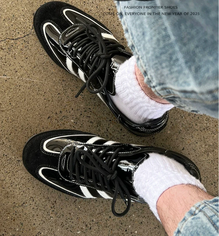 Retro Leather Stripe Commuter Sneakers